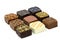 Assorted decorated luxury chocolate bonbons