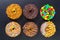 Assorted donuts from above