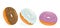 Assorted donuts with chocolate frosted, pink glazed and sprinkles donuts. vector illustration.