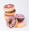 Assorted donuts donuts on a background