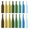 Assorted empty wine bottles