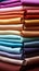 Assorted fabric color samples set against a vivid background