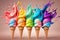 Assorted Flavors of Colorful Ice Creams, Generative Ai