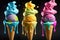 Assorted Flavors of Colorful Ice Creams, Generative Ai