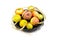 Assorted fruits with measuring tape