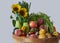 Assorted fruits and vegetables basket