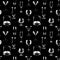 Assorted Glassware repeating patterns white on black