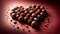 Assorted Gourmet Chocolates on Elegant Dark Background, AI Generated