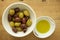 Assorted Greek Olives and Olive Oil