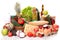 Assorted of grocery with dairy product, fruit, vegetable,