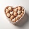 Assorted heart cookies in basket. Flat lay. AI generated