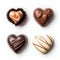 Assorted Heart-Shaped Chocolates Collection. Generative ai