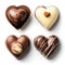 Assorted Heart-Shaped Chocolates Collection. Generative ai