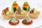 Assorted holiday mini appetizers, closeup