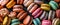 Assorted Macarons in a Vibrant Array. Generative ai