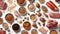 Assorted Meats and Grains on Neutral Background