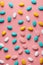 Assorted Medication Pills on Colorful Background