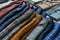 Assorted Men\\\'s Tailored Suits on Display, Fashion Retail Concept