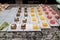 Assorted mini desserts lined up in neat rows