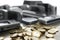 Assorted mobile phonesand Euro coins