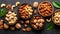 Assorted nuts creating a diverse and natural background pattern for visual content