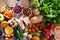 Assorted organic food products on the table