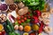 Assorted organic food products on the table