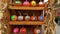 Assorted organic halloween pumpkins over a wooden surface. New England, US