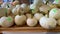 Assorted organic halloween pumpkins over a wooden surface. New England, US