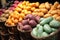 Assorted organic potatoes with unique colors and shapes, natural harvest vegetables