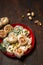 Assorted oriental sweets with nuts on a plate