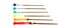 Assorted paint brushes with paint
