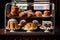 assorted pastries in a vintage display case