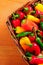 Assorted peppers in basket