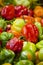 Assorted Peppers On Display At Market