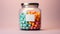 Assorted Pills in Colorful Jar