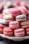 Assorted pink macarons, Valentine\\\'s Day or Baby Gender reveal party treats, romantic gift