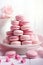 Assorted pink macarons, Valentine\\\'s Day or Baby Gender reveal party treats, romantic gift