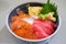 Assorted Sashimi rice, salmon