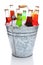 Assorted Soda Bottles in Ice Bucket