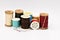 Assorted Spools of Thread on White Background