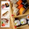 Assorted sushi collage photo set
