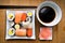 Assorted sushi on plate