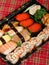 Assorted sushi platter salmon roll rainbow rolls