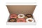 Assorted Sweet Donuts in a Paper Cardboard Box. 3d Rendering