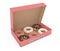 Assorted Sweet Donuts in a Paper Cardboard Box. 3d Rendering