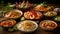 assorted thai food with shrimp Generative AI