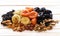 Assorted various dried fruits