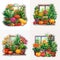 assorted vegetable stickers