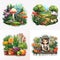 assorted vegetable stickers